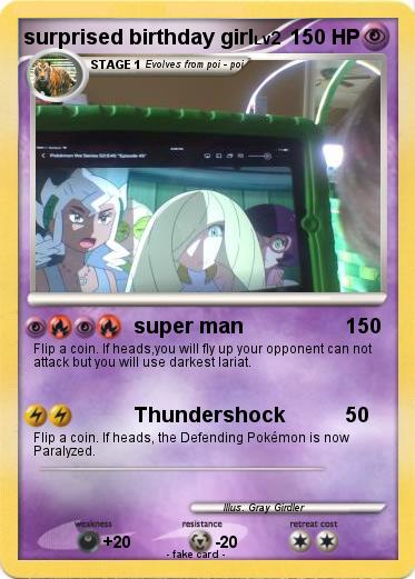 Pokemon surprised birthday girl