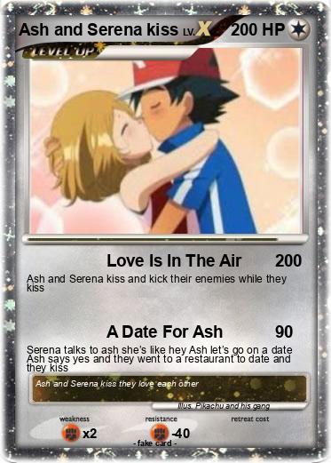 Pokemon Ash and Serena kiss