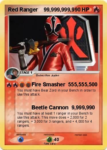 Pokemon Red Ranger    99,999,999,9