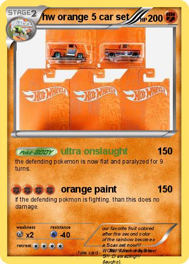 Pokemon hw orange 5 car set
