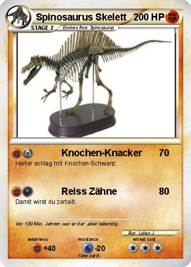 Pokemon Spinosaurus Skelett