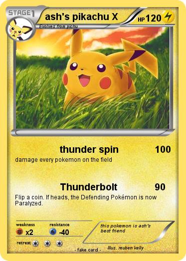 Pokemon ash's pikachu X