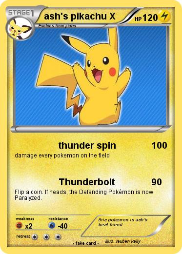 Pokemon ash's pikachu X