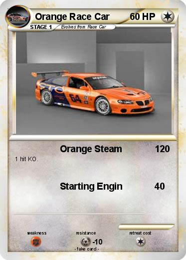 Pokemon Orange Race Car