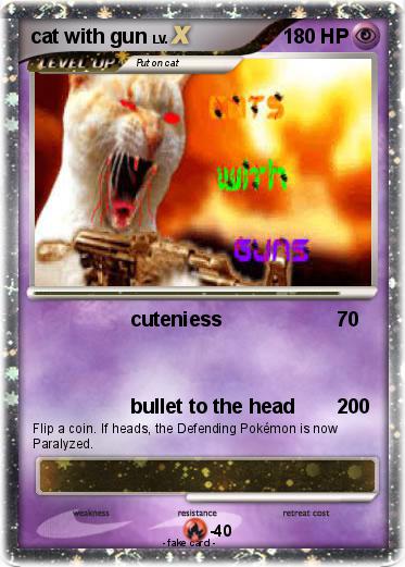 Pokemon cat with gun