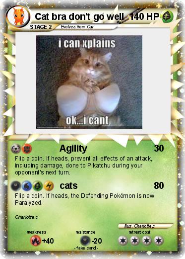 Pokemon Cat bra don't go well