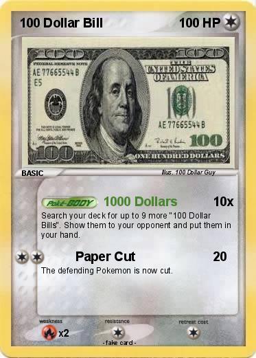 Pokemon 100 Dollar Bill
