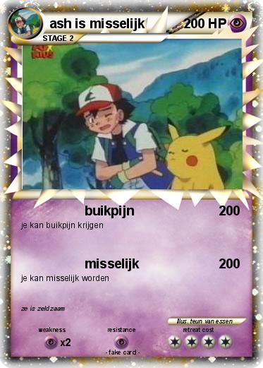 Pokemon ash is misselijk