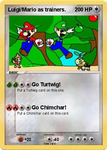 Pokemon Luigi/Mario as trainers.