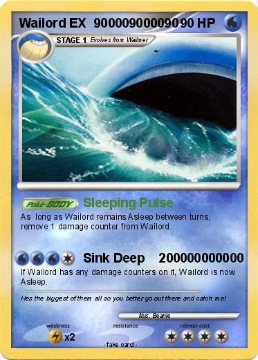 Pokemon Wailord EX  900009000090