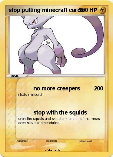 Pokemon stop putting minecraft cards