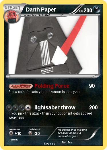 Pokemon Darth Paper