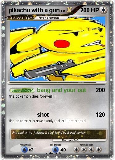 Pokemon pikachu with a gun