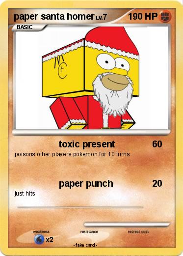 Pokemon paper santa homer