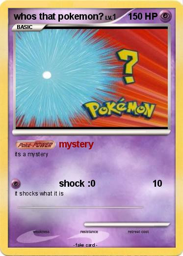 Pokemon whos that pokemon?