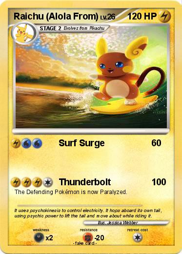Pokemon Raichu (Alola From)
