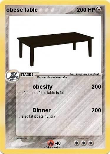 Pokemon obese table