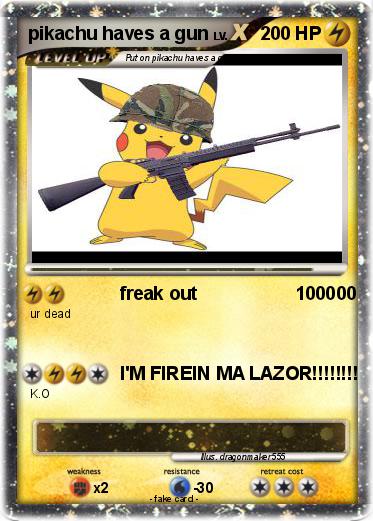 Pokemon pikachu haves a gun