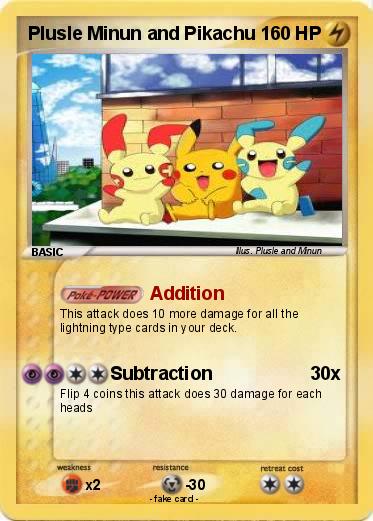 Pokemon Plusle Minun and Pikachu