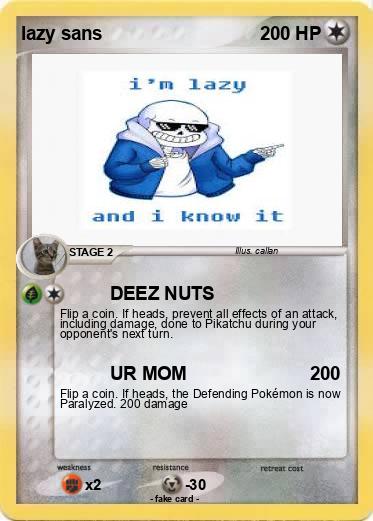 Pokemon lazy sans
