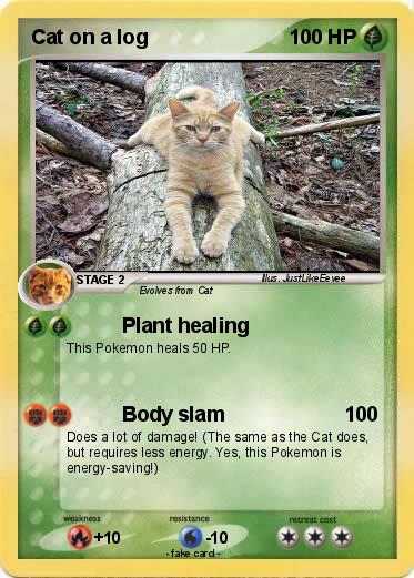 Pokemon Cat on a log