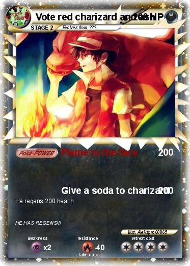 Pokemon Vote red charizard and ash