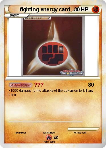 Pokemon fighting energy card