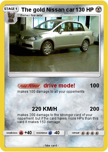 Pokemon The gold Nissan car