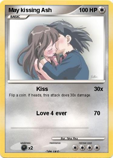 Pokemon May kissing Ash