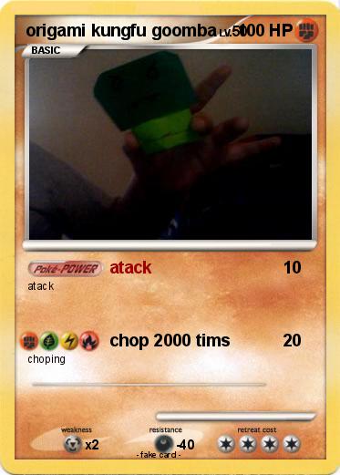 Pokemon origami kungfu goomba