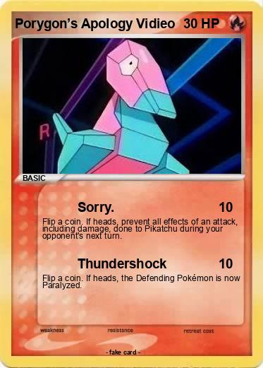 Pokemon Porygon’s Apology Vidieo