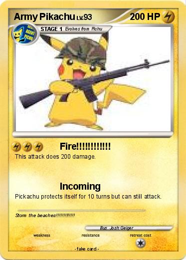 Pokemon Army Pikachu