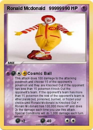 Pokemon Ronald Mcdonald   999999              