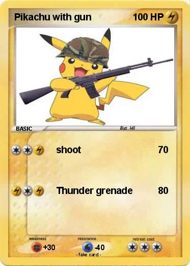 Pokemon Pikachu with gun