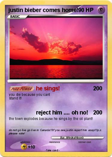 Pokemon justin bieber comes home!