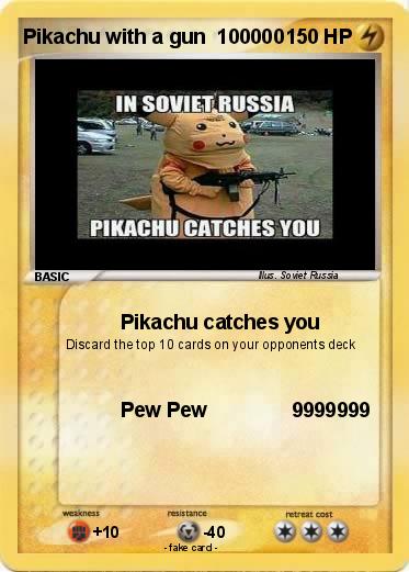 Pokemon Pikachu with a gun  100000