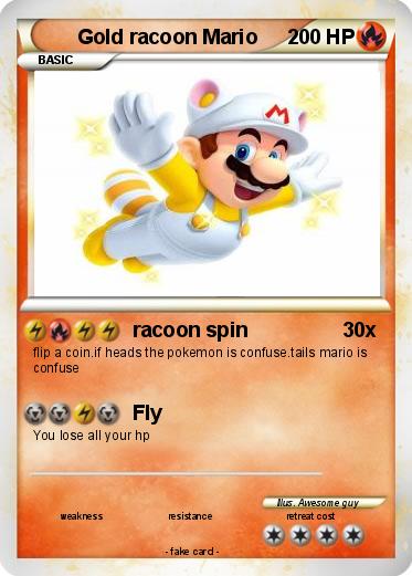 Pokemon Gold racoon Mario