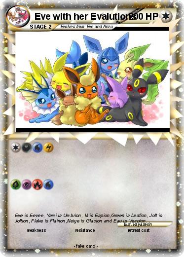 Pokemon Eve with her Evalutions