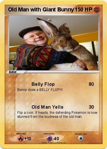 Pokemon Old Man with Giant Bunny