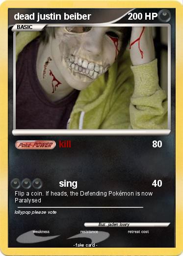 Pokemon dead justin beiber
