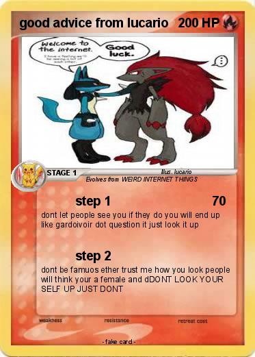 Pokemon good advice from lucario