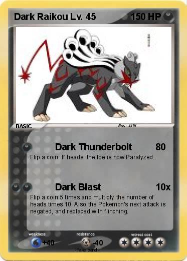 Pokemon Dark Raikou Lv. 45