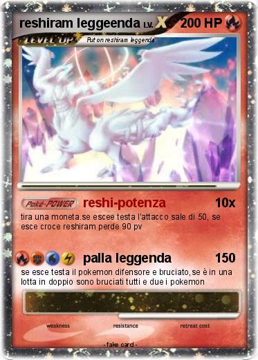 Pokemon reshiram leggeenda