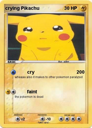 Pokemon crying Pikachu