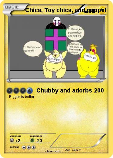 Pokemon Chica, Toy chica, and puppet