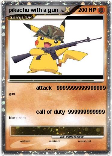 Pokemon pikachu with a gun