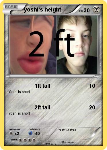 Pokemon yoshi's height