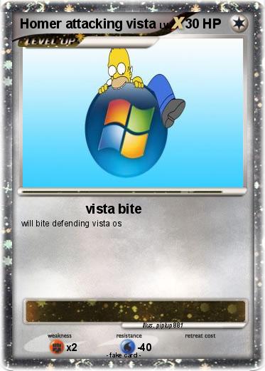 Pokemon Homer attacking vista