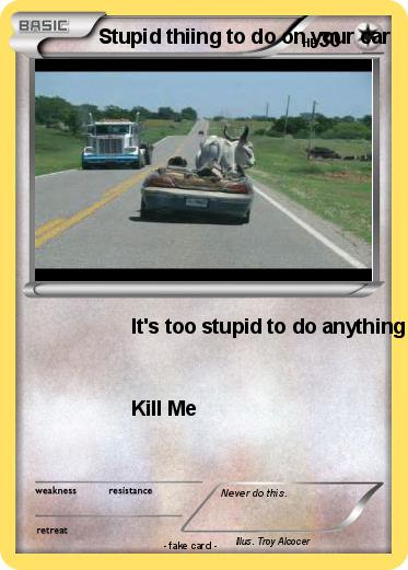 Pokemon Stupid thiing to do on your car
