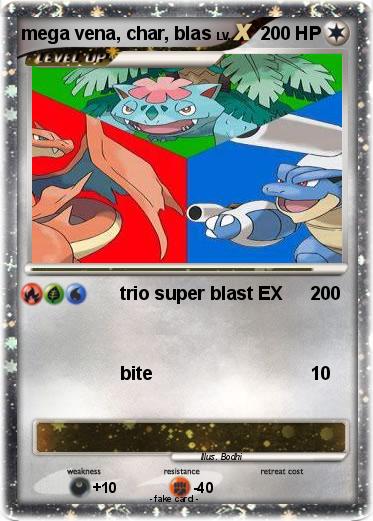 Pokemon mega vena, char, blas